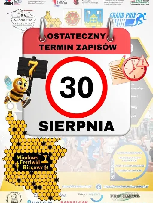 Ostatnie dni zapisów na 7. Miodowy Festiwal Biegowy w Barcinie