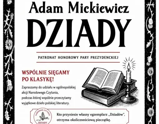 Narodowe Czytanie 2026 w Rogowie: Wspólne spotkanie z „Dziadami” Mickiewicza
