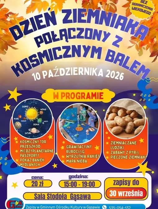 Dzień Ziemniaka i Kosmiczny Bal w Gąsawie – warsztaty dla dzieci już 10 października