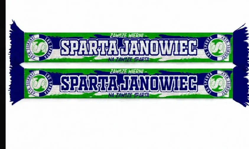 Szalik kibica Sparty Janowiec — wybrano model nr 2. Zamówienia do 26 września