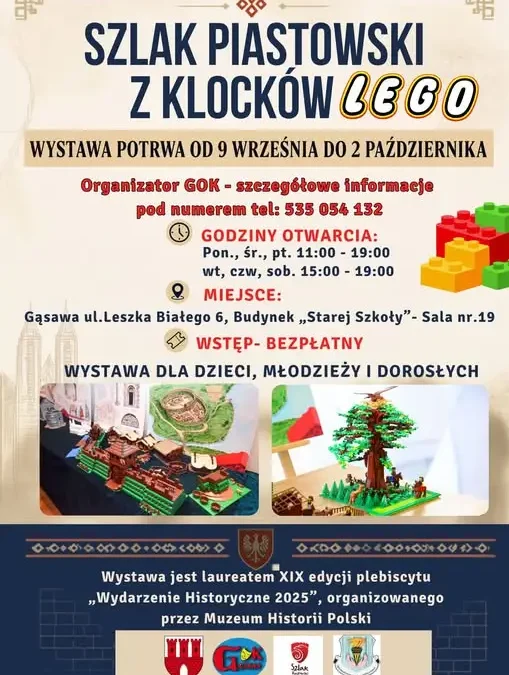 Szlak Piastowski z klocków LEGO – wystawa w Gminie Gasawa