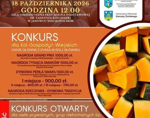 III Dyniowy Festiwal Smaków w Janowcu Wielkopolskim – ruszyły zgłoszenia
