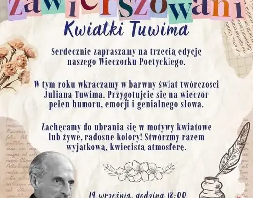 Kwiatki Tuwima na tarasie – młodzież z Łabiszyna zaprasza na wieczorek poetycki