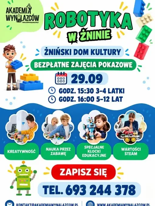 Żnin: bezpłatne zajęcia pokazowe z klockami i robotyką w Domu Kultury