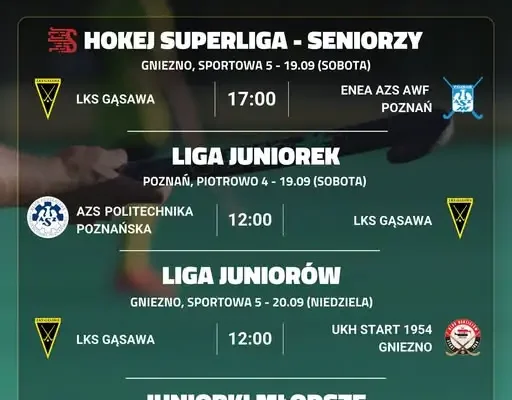 Terminarz meczów LKS Gąsawa – hokej na nowym obiekcie w Gnieźnie