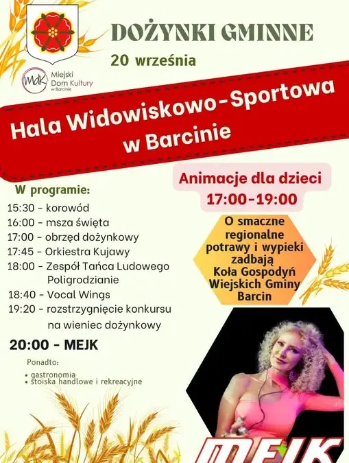 Dożynki Gminne w Barcinie – już w niedzielę 20 września