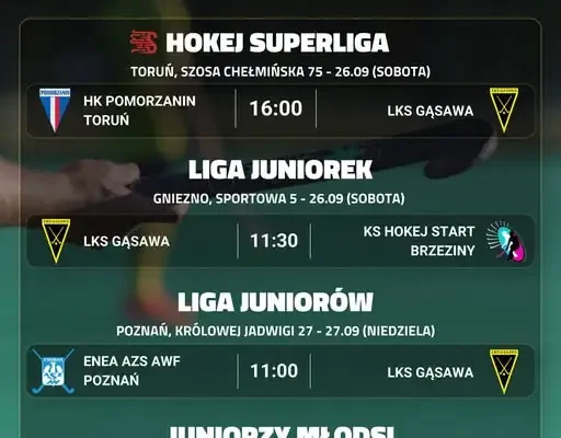 Terminarz meczów LKS Gąsawa na weekend 26-27 września 2026