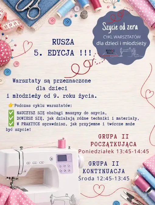 Rusza 5. edycja warsztatów „Szycie od zera” w bibliotece w Barcinie