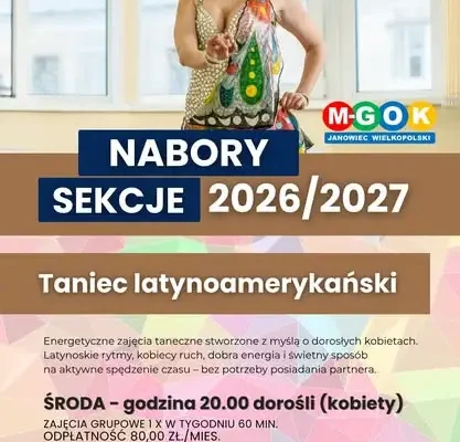 Janowiec Wielkopolski: nabór uzupełniający do sekcji tanecznych w MGOK