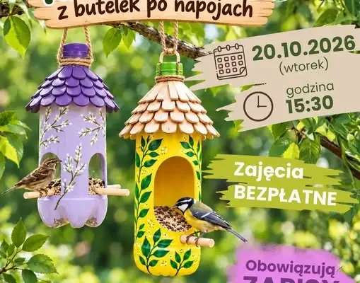 Warsztaty dla dzieci w Rogowie: karmniki z butelek po napojach