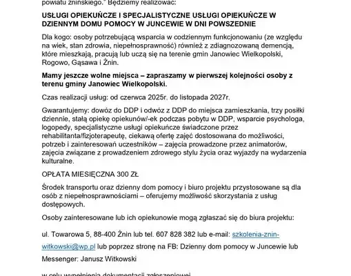 Janowiec Wielkopolski: Rusza kolejny nabór do projektu „W trosce o godność starości 2”