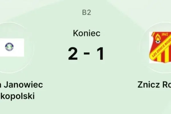 Junior młodszy Sparty Janowiec Wielkopolski wygrywa z Zniczem Rojewo 2:1