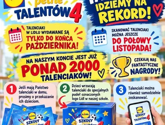 Szkoła Podstawowa nr 1 w Barcinie walczy o rekord w zbieraniu talenciaków Lidla
