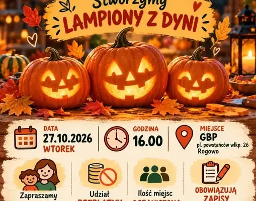 Warsztaty dyniowe w bibliotece w Rogowie – zapisy trwają