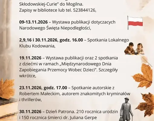 Listopadowe atrakcje w Bibliotece w Łabiszynie – spotkania, wystawy i klub kodowania